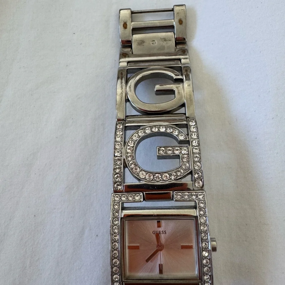 Guess Women's Silver Watch with Crystal Accents - Picture 6 of 8